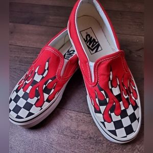 SOLD NOT FOR SALE Vans checkerboard drip slip ons